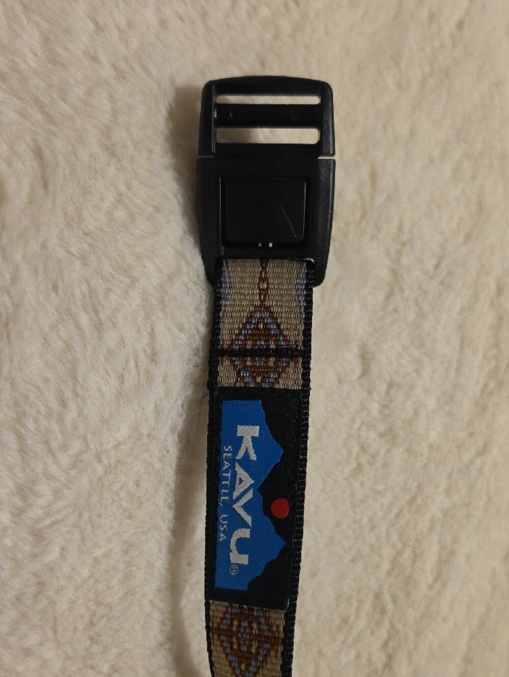 Kavu Men’s Black and Tan Patterned Web Belt